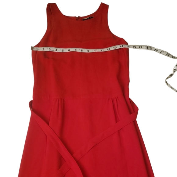 Burberry London Women's Size 6 Sleeveless Red Dress with Belt - Picture 3 of 16